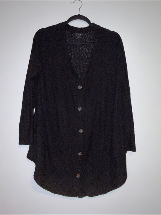torrid Sweaters - Torrid WORN ONCE Super Soft Black Button Front Waffle Knit Cardigan Size 1